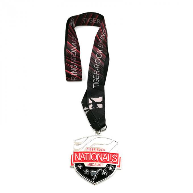 Médaille adaptée aux besoins du client en métal de sport de la médaille 3d de récompense de concurrence d'arts martiaux de roche de tigre de logo