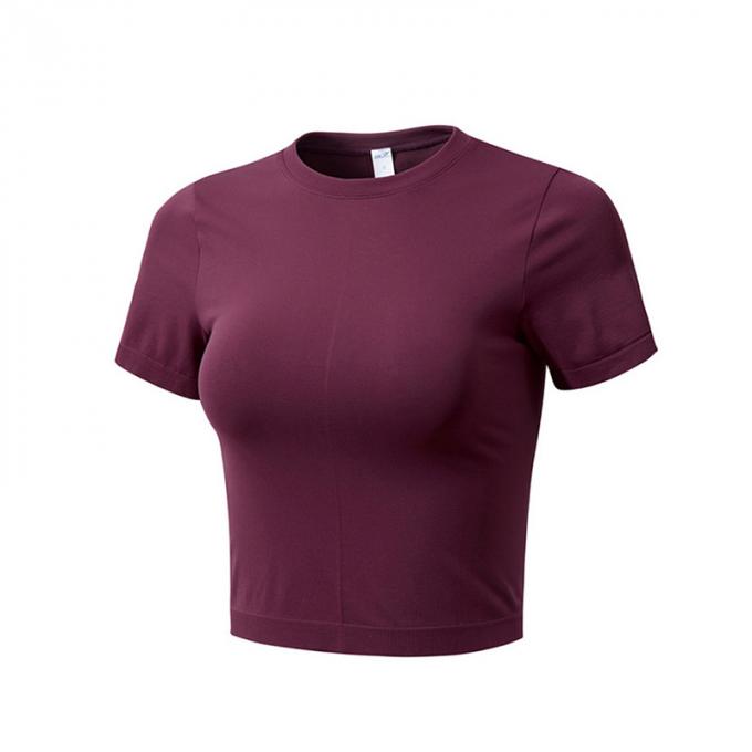 Les femmes de T-shirt de pull de broderie de fleur de cou d'O desserrent la douille courte rose causale pique le nouveau dessus de coton de l'été 2021