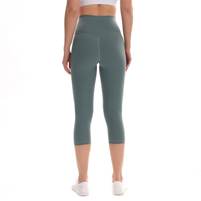 Pantalon cultivé élastique de sports de pantalons de guêtres de hanche de forme physique de yoga de femmes sans couture faites sur commande de guêtres courant les collants s'exerçants plus la taille