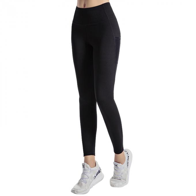 Pantalon serré de yoga de femmes d'usage de gymnase de guêtres de forme physique sexy élevée de taille avec l'usage sportif de gymnase de bout d'activewear de poches crac! crac!