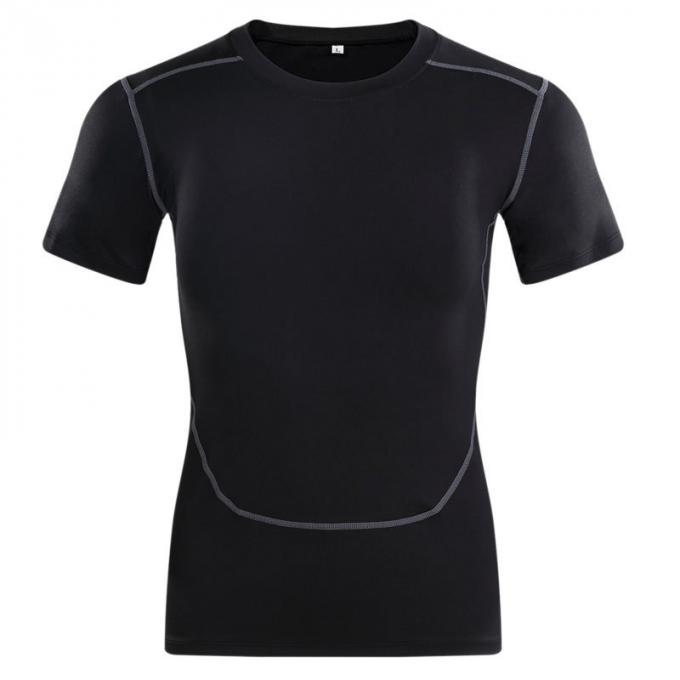 Survêtement pur de cou de vêtements de sport de flexibilité élevée serrée ronde confortable de T-shirt