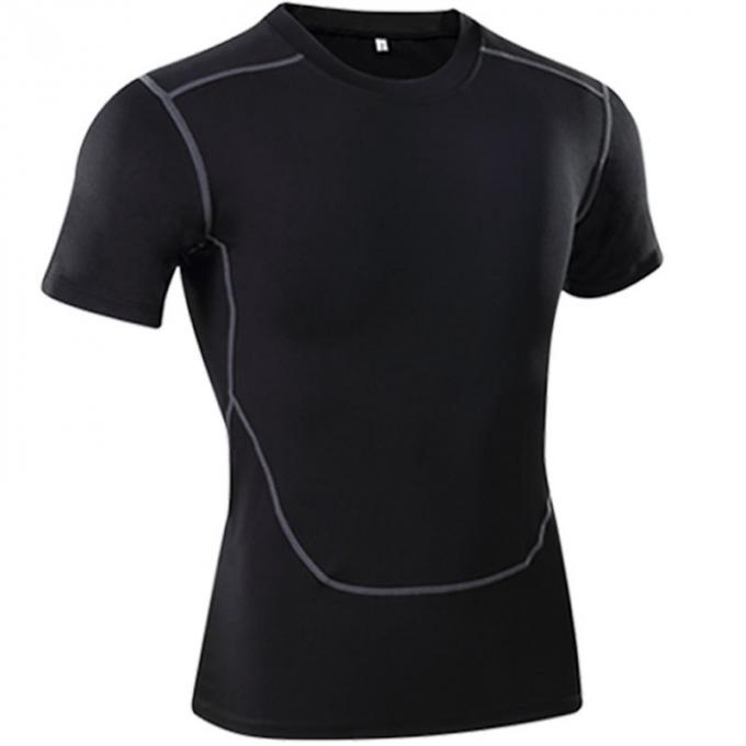 Survêtement pur de cou de vêtements de sport de flexibilité élevée serrée ronde confortable de T-shirt