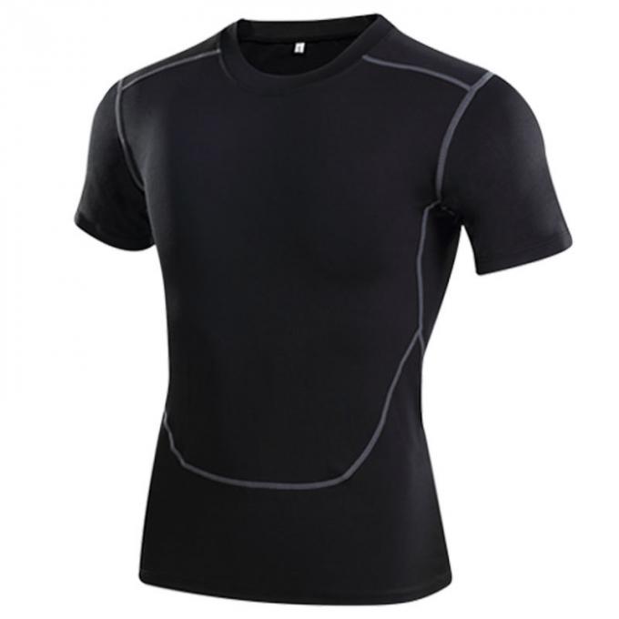 Survêtement pur de cou de vêtements de sport de flexibilité élevée serrée ronde confortable de T-shirt