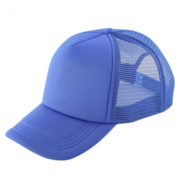 La casquette de baseball réglable de polyester de chapeau de camionneur de maille de relance de panneaux du chapeau 5 de DIY a à plat affiché le chapeau de chapeau de camionneur