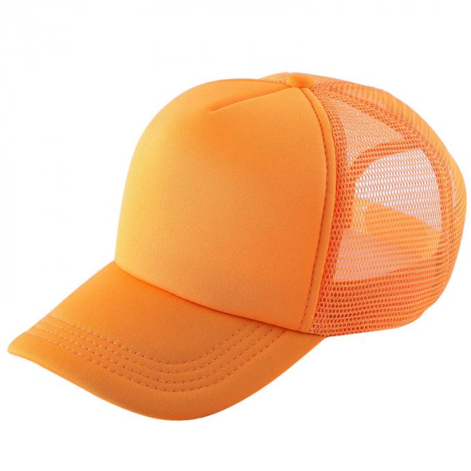 La casquette de baseball réglable de polyester de chapeau de camionneur de maille de relance de panneaux du chapeau 5 de DIY a à plat affiché le chapeau de chapeau de camionneur