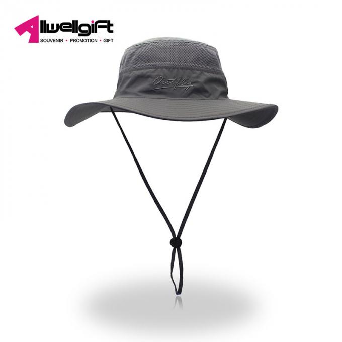 Chapeau UV de /Bucket de chapeau de pêche de coton de voyage de vacances de loisirs de chapeau de bain de protection de grands chapeaux unisexes d'été avec de la longue ficelle