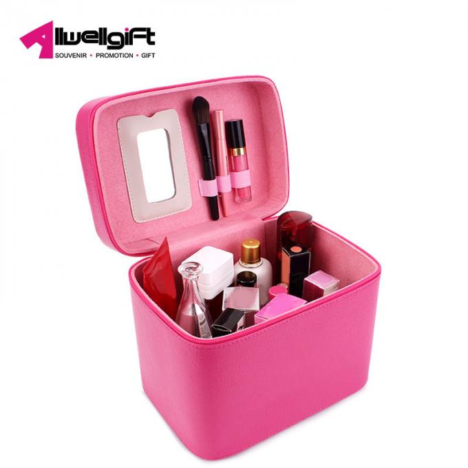Caisses de grande capacité de trousse de maquillage de poche cosmétique portative noire à extrémité élevé de dame