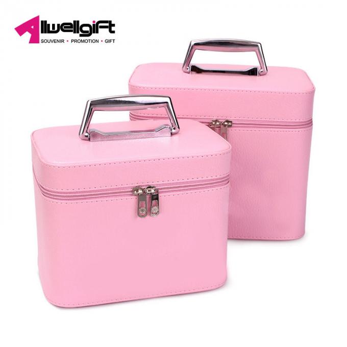Caisses de grande capacité de trousse de maquillage de poche cosmétique portative noire à extrémité élevé de dame