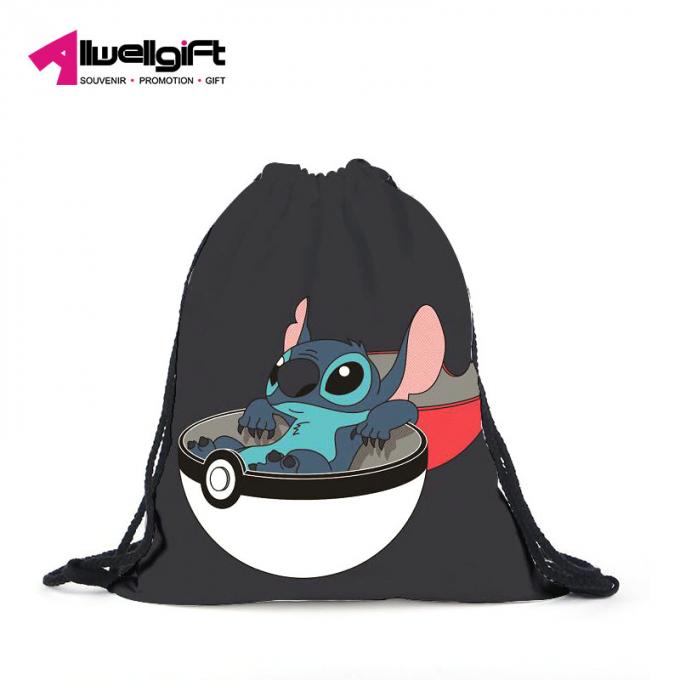 Sac de ficelle mignon d'aspiration de grand d'oeil de modèle d'épaule de plage polyester souriant imperméable écologique de sac à dos pour des enfants