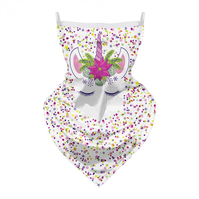 Bandanas respirables d'écharpe de licorne de bande dessinée d'enfants avec la protection de Sun d'enfants de boucles d'oreille