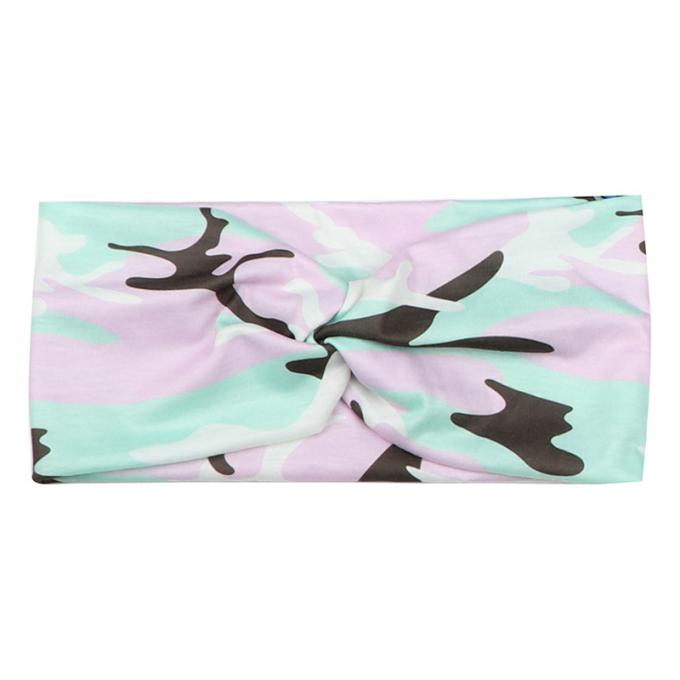 les nouveaux styles de modèle fait sur commande camouflent la bande croisée élastique de cheveux d'enveloppe de bandeau d'arc de sports extensibles de bandes de cheveux pour la séance d'entraînement de sports