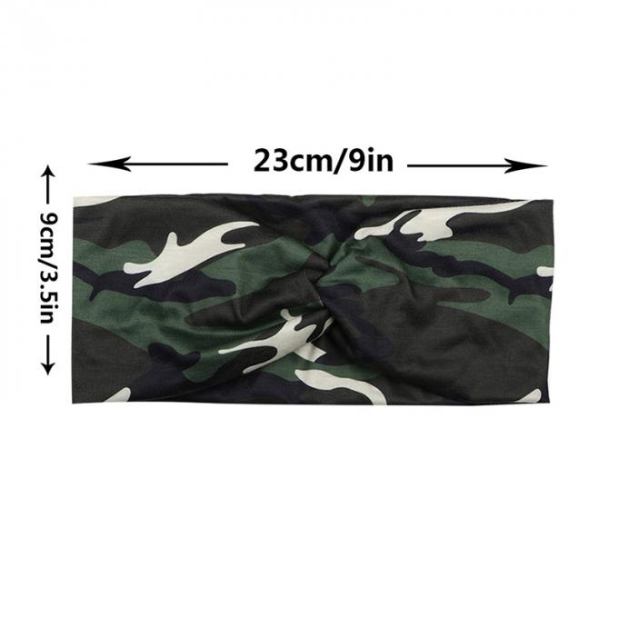 les nouveaux styles de modèle fait sur commande camouflent la bande croisée élastique de cheveux d'enveloppe de bandeau d'arc de sports extensibles de bandes de cheveux pour la séance d'entraînement de sports