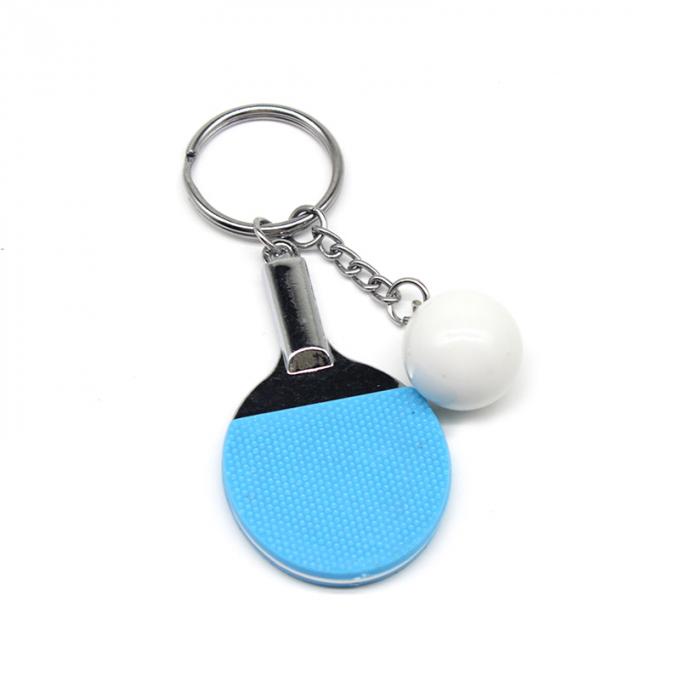 chaîne principale faite sur commande de balle de tennis mignonne en gros de table en métal des charmes 3d