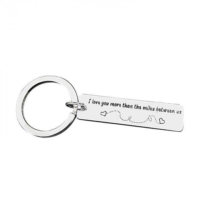 Le rectangle en alliage de zinc de vente chaud de souvenir fait sur commande de haute qualité créatif forment la chaîne principale de cadeau en métal de Valentine