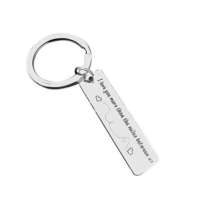 Le rectangle en alliage de zinc de vente chaud de souvenir fait sur commande de haute qualité créatif forment la chaîne principale de cadeau en métal de Valentine