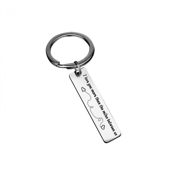 Le rectangle en alliage de zinc de vente chaud de souvenir fait sur commande de haute qualité créatif forment la chaîne principale de cadeau en métal de Valentine