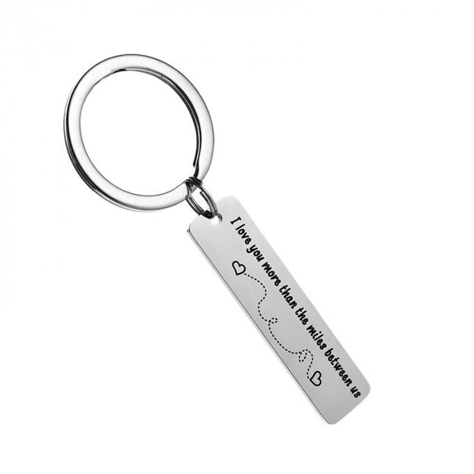 Le rectangle en alliage de zinc de vente chaud de souvenir fait sur commande de haute qualité créatif forment la chaîne principale de cadeau en métal de Valentine