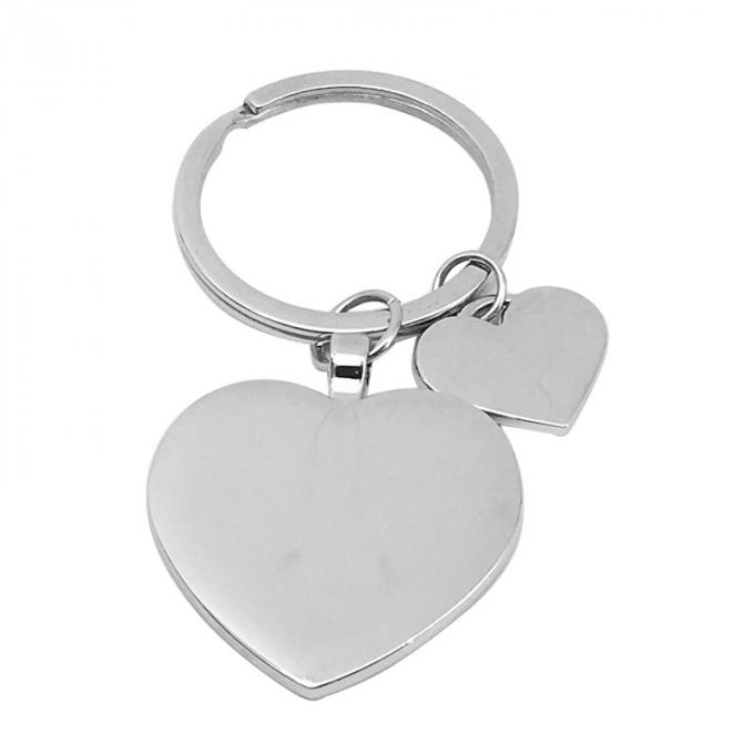 Le porte-clés fait sur commande en métal de souvenir de Saint-Valentin a adapté la chaîne aux besoins du client principale en alliage de zinc de forme de coeur