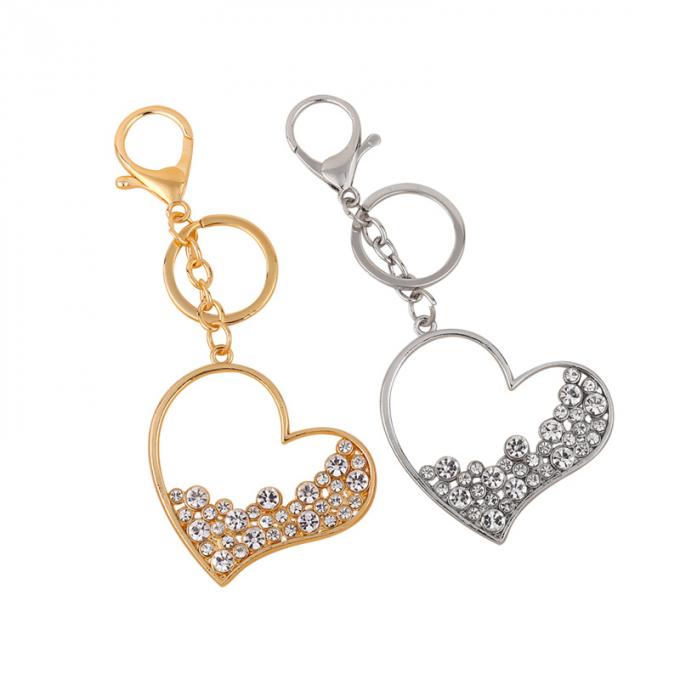la coutume vend les pendants en gros keychian nouvel de fausse pierre d'éclat de mode bel de coeur de forme de voiture en métal en alliage de zinc créatif de cadeau