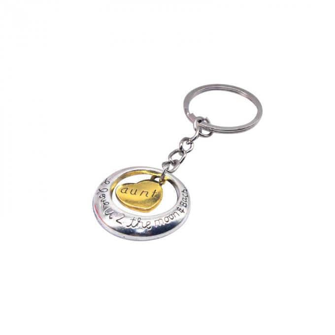la coutume vend le métal en gros en alliage de zinc de nouveau beau de coeur de forme cadeau créatif de voiture keychian