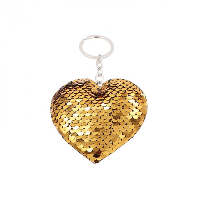 la coutume vend le métal en gros en alliage de zinc d'éclat de nouveau de fausse pierre beau de coeur de forme cadeau créatif en plastique de voiture keychian