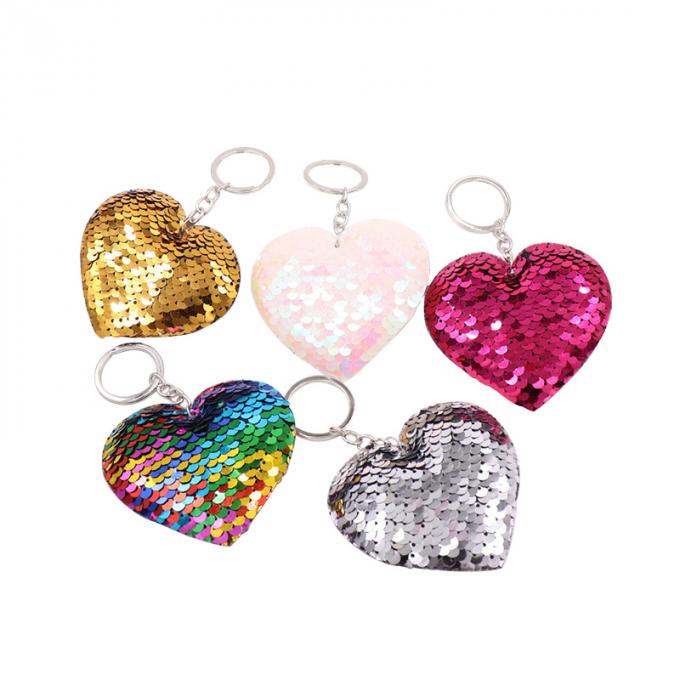 la coutume vend le métal en gros en alliage de zinc d'éclat de nouveau de fausse pierre beau de coeur de forme cadeau créatif en plastique de voiture keychian