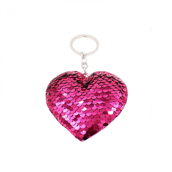la coutume vend le métal en gros en alliage de zinc d'éclat de nouveau de fausse pierre beau de coeur de forme cadeau créatif en plastique de voiture keychian