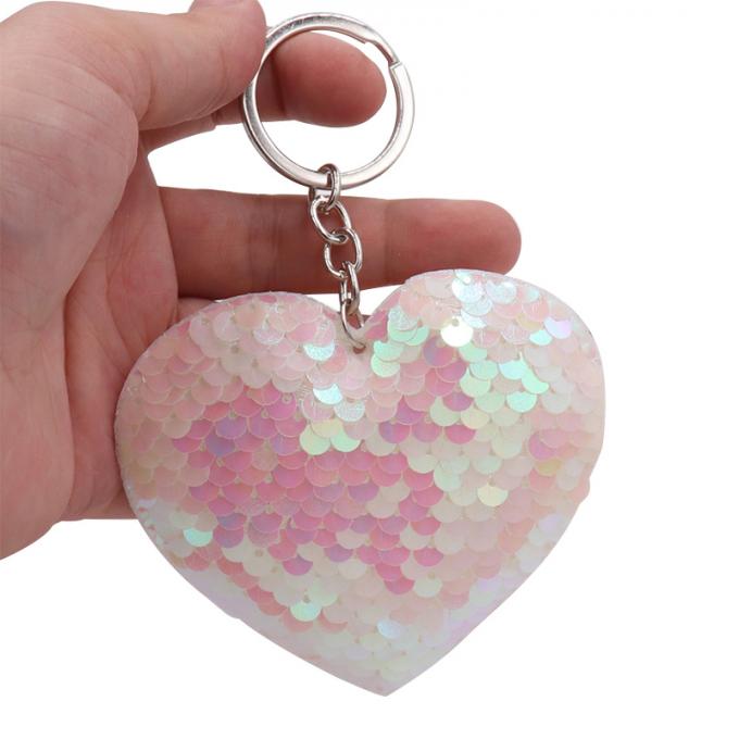 la coutume vend le métal en gros en alliage de zinc d'éclat de nouveau de fausse pierre beau de coeur de forme cadeau créatif en plastique de voiture keychian