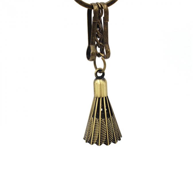Chaîne principale de souvenir de style en métal de badminton en bronze en cuir américain européen en alliage de zinc fait sur commande de haute qualité créatif d'antiquité