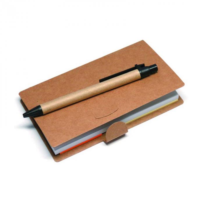 La publicité du carnet collant écologique de papier d'emballage avec le stylo