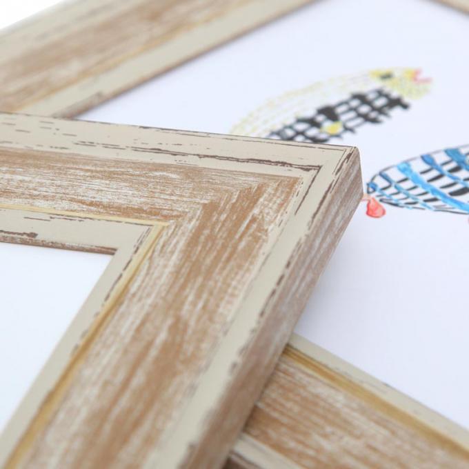 ensemble en bois en gros adapté aux besoins du client de cadre de photo d'image de mur carré personnalisé par conception créative de logo