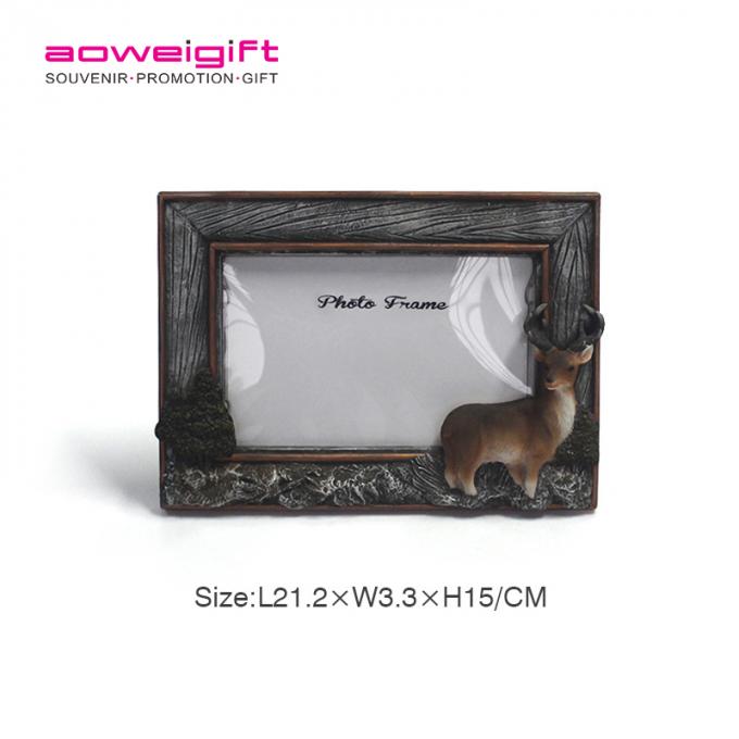 Cadre de photo de résine de Santa Claus de décoration de bande dessinée de cerfs communs de résine de Noël mignon à la maison de haute qualité fait sur commande du cadre de tableau 3D poly