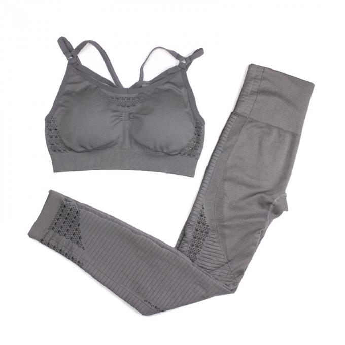 les femmes folâtrent le costume de séance d'entraînement d'usage soutien-gorge de sport d'ensemble de sport de gymnase d'ensemble de yoga de 2 morceaux avec des guêtres