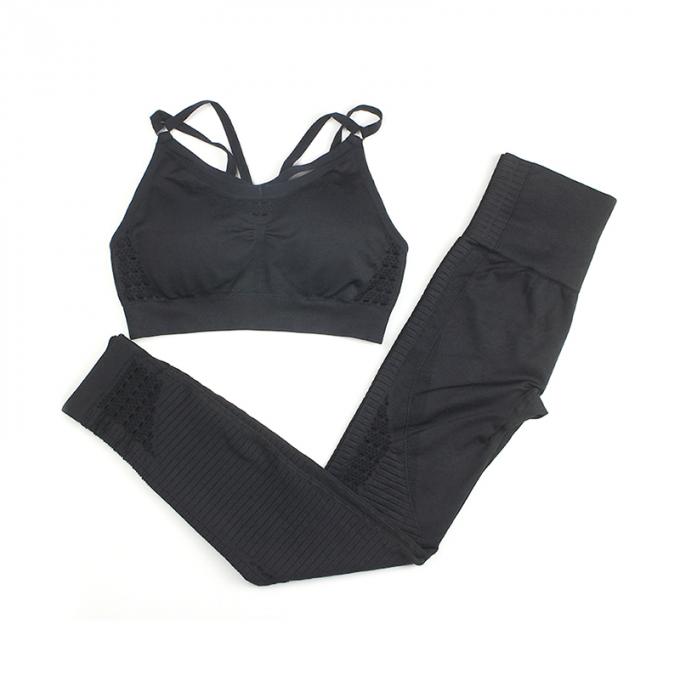 les femmes folâtrent le costume de séance d'entraînement d'usage soutien-gorge de sport d'ensemble de sport de gymnase d'ensemble de yoga de 2 morceaux avec des guêtres