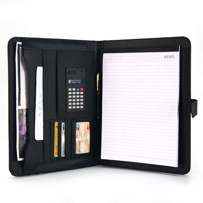 Carnet de papeterie de dossier de calculatrice d'organisateur de flie de dossier de document de conférence du cadeau A4 d'affaires