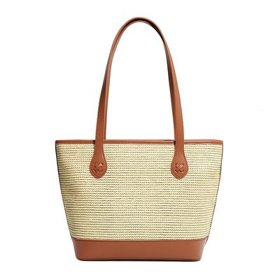 Large Capacity Tote Straw Woven Bag Summer Commuter Single Shoulder