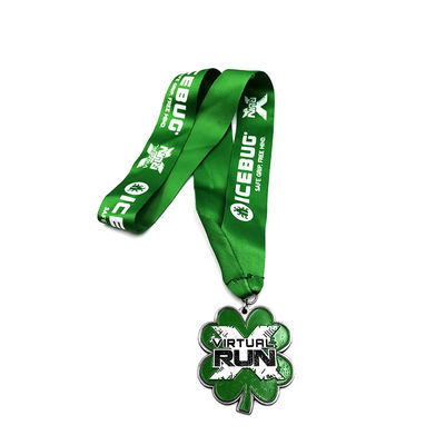 four leaf clover virtual Custom Running Medals