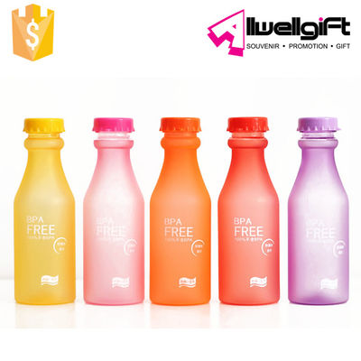 Protective Plastic Wide Mouth Lid Leakproof Reusable Glass Water Bottles BPA Free
