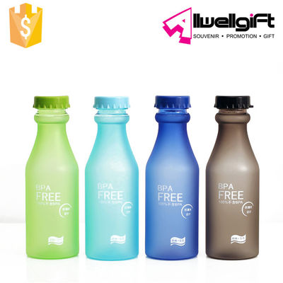 Protective Plastic Wide Mouth Lid Leakproof Reusable Glass Water Bottles BPA Free
