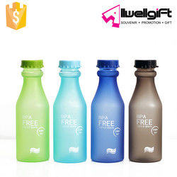 Protective Plastic Wide Mouth Lid Leakproof Reusable Glass Water Bottles BPA Free