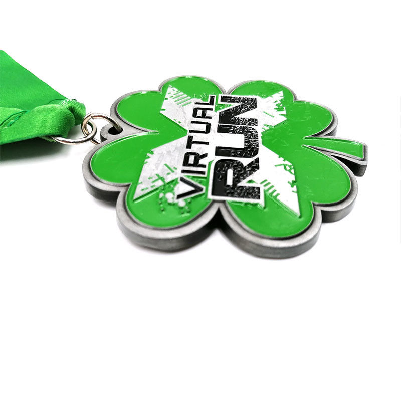 four leaf clover virtual Custom Running Medals